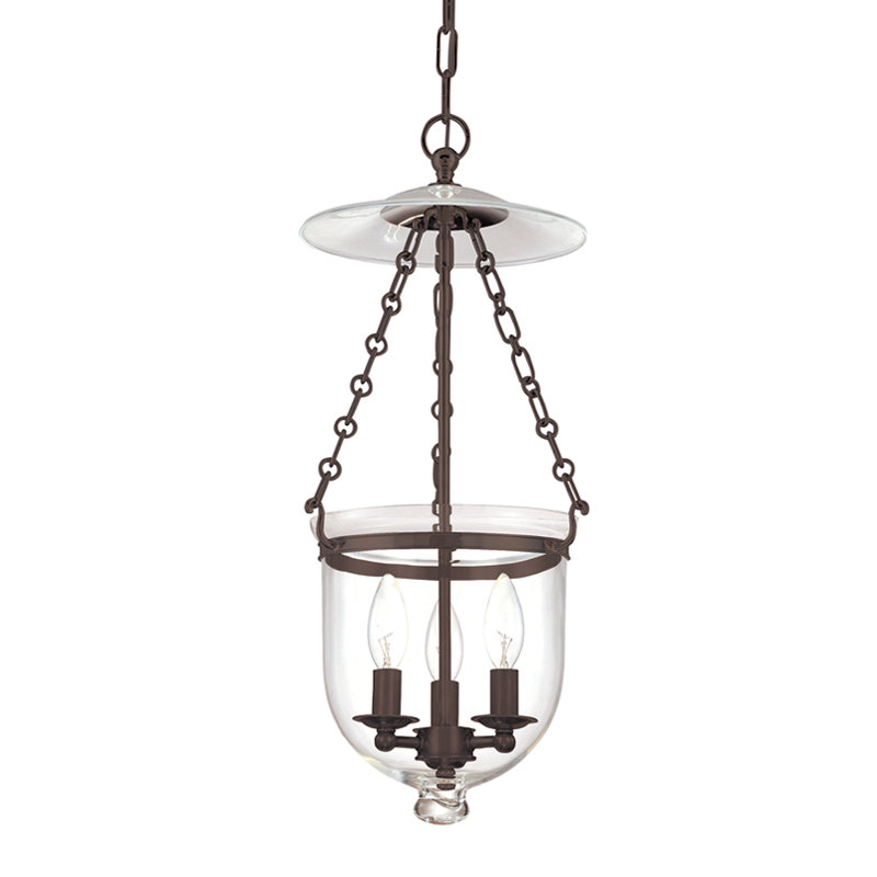 Hampton 3 - Light Pendant, Plain, Aged Brass