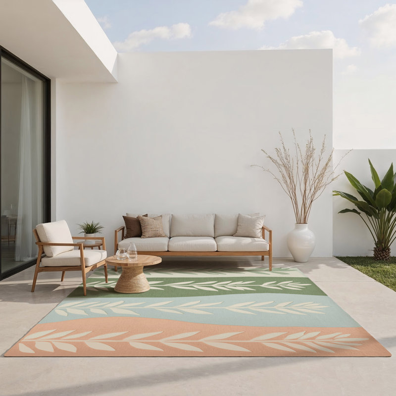 Tapis intérieur et extérieur Subtle Fields, Rectangle 1 pi 6 po x 2 pi 6 po