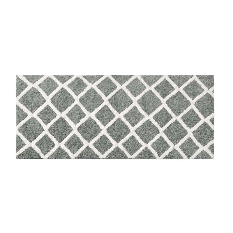 Reversible High Pile Tufted Microfiber Bath Rug, Gray, Single - 60" L x 24" W