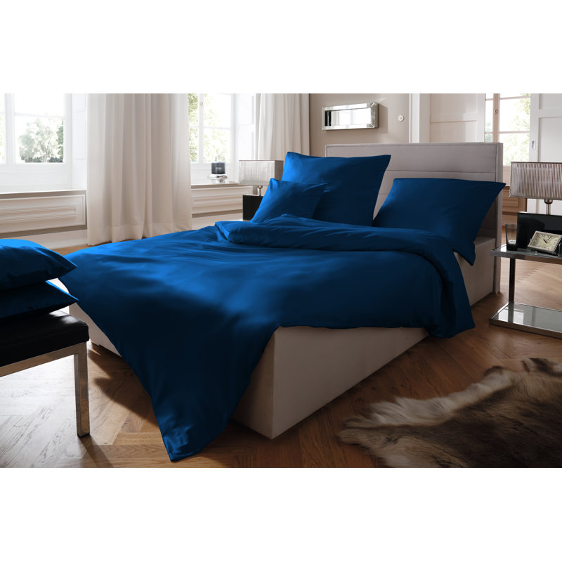 Jersey Bettwäsche Interlock-Colours 100% Baumwolle, 155 x 200 cm - 1 Pillowcase (80 x 80 cm), Dark Blue
