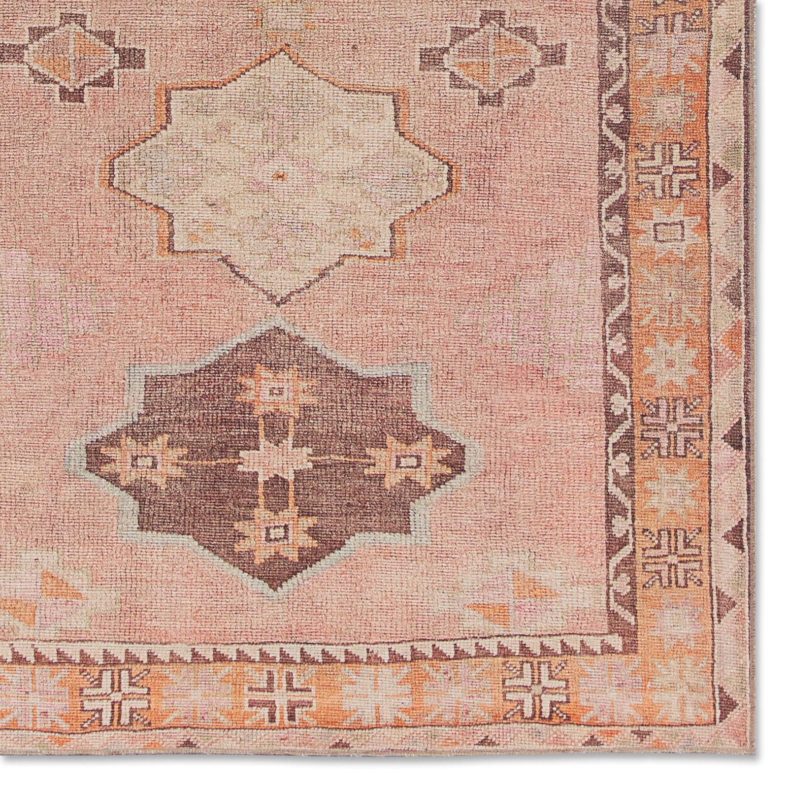 Orange Pink Brown Washable Oriental Rug, Rectangle 2' x 3'