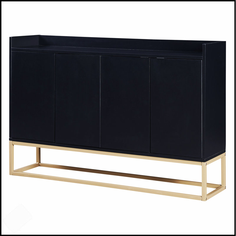 Modern Sideboard Elegant Buffet Cabinet With Large Storage Space For Dining Room, Entryway, And Living Areas, Black