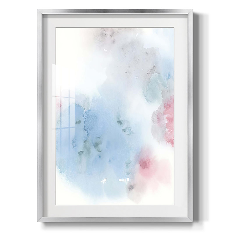 Liquide nuage I - impression encadrée, H 25,5 po x l 17,5 po, Argent argent