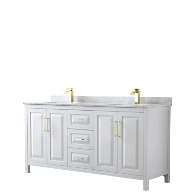 Daria 72'' Double Bathroom Vanity with Carrara Marble Top