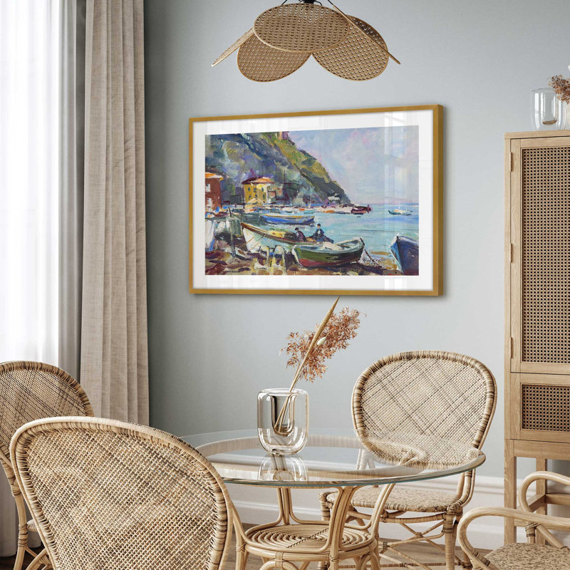 Rustic Italian Whimsy Village, reproduction d'art sur papier, Or poli, H 17,25 po x l 21,25 po x P 1,25 po