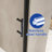 Pivot Shower Door, Matte Black Aluminum Frame, Half Frame ,1/4"(6Mm) Tempered Glass Explosion Proof Film