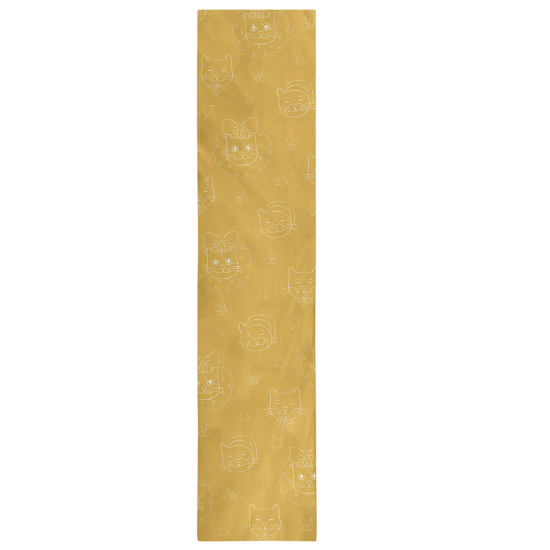 Chemin de table christmase hol christmas chats, L 90 po x l 16 po, Jaune, Polyester