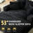 Oversized Chaise Lounge Chair Indoor, 53 Inch Fluffy Plush Faux Fur Upholstered Sleeper Sofa Bed, Cozy Lazy Couch For Living Room, Bedroom (Black)-9764555