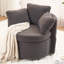 Chaise ergonomique pivotante à 360 degrés en tissu gris foncé avec rangement et siège rembourré-1792138023