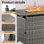  6-Piece Outdoor Sofa Set, Wicker Patio Furniture Set With Fire Pit Table, All-Weather PE Wicker