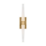 Sean Lavin Lassell 2-light single tall wall sconce in polished nickel finish with crystal shades