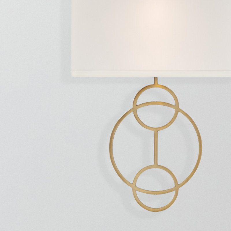 Applique murale dorée 2 lumières Carpenter, Blanc