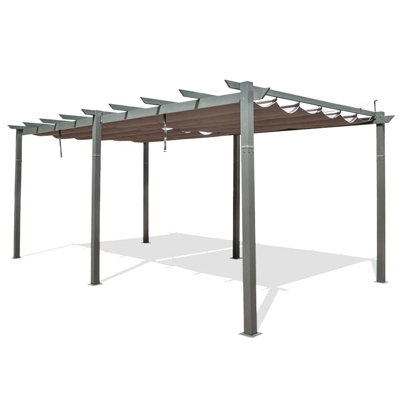 Pergola d'extérieur en aluminium rétractable avec auvent