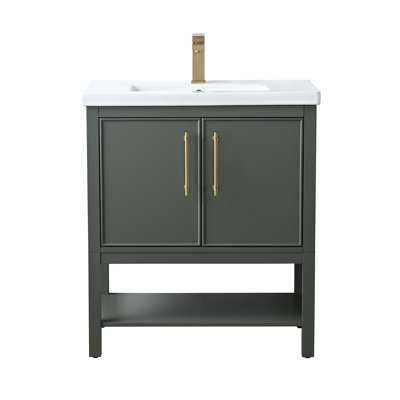 Jewell 30'' Single Bathroom Vanity with Ceramic Top