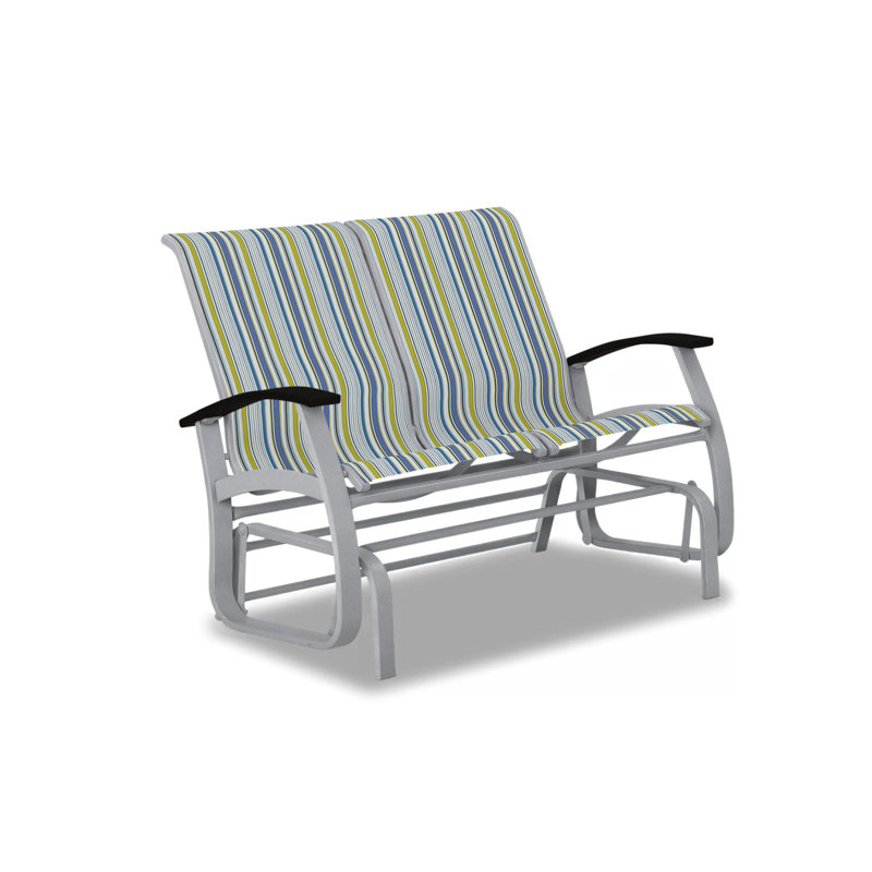Belle Isle Outdoor Glider, Breeze, Black P70, Textured Beachwood