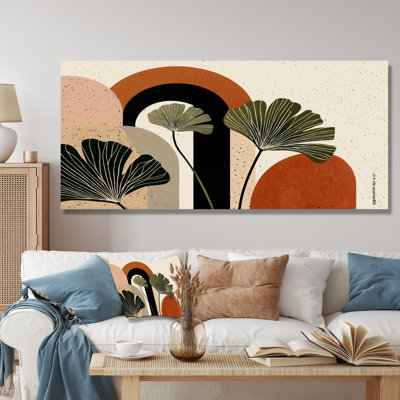 Noir et vert, plante géométrique minimaliste bohémienne - décoration murale botanique, art mural encadré botanique noir