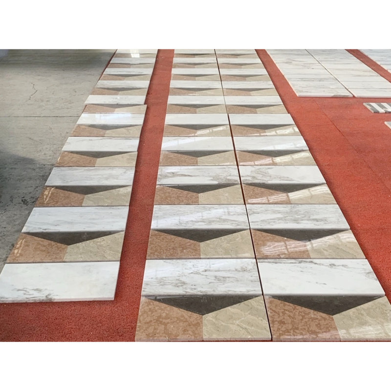 Carreau de marbre blanc, or, rouge et gris - 12 po x 24 po pour les carreaux de maison gris, pierre naturelle