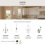 Lustre en nickel brossé à trois lumières avec abat-jour en verre transparent Jheni-127380286-130942646