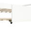 Lit de jour simple avec lit gigogne, couleur blanche, structure en bois massif, sans sommier, 10 lattes pour la construction du lit gigogne de soutien, lattes, ressort requis-130155550