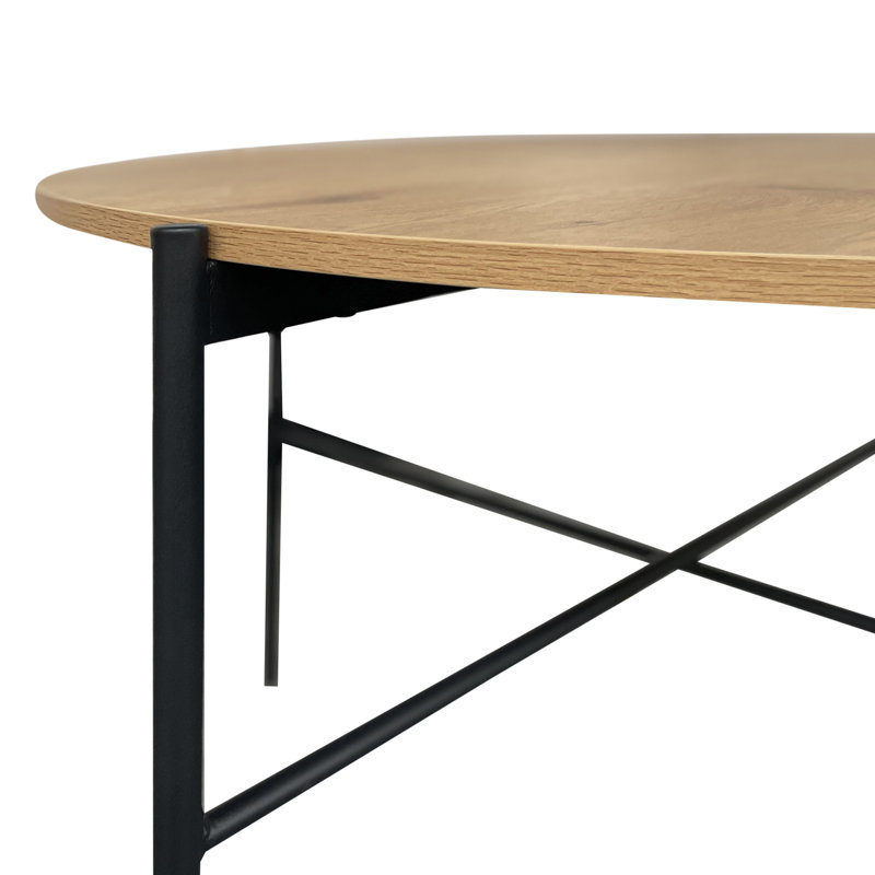 Holgate Round Dining Table with Iron Base, Oak