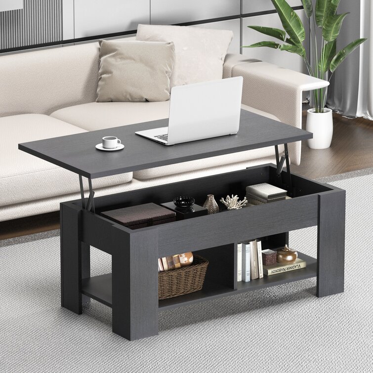 Sparta Black Lift Top Extendable Coffee Table With Storage