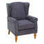Ensemble de table basse et de fauteuils de style vintage luxueux, une chaise de lecture à haut dossier (gris foncé antique) et une table basse en bois massif (bois naturel), convenant aux salons et aux chambres à coucher-382154162