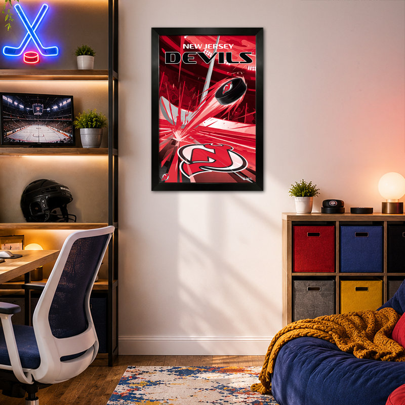 Impression encadrée de 14 po x 20 po des Devils du New Jersey (NHL), NHL New Jersey Devils