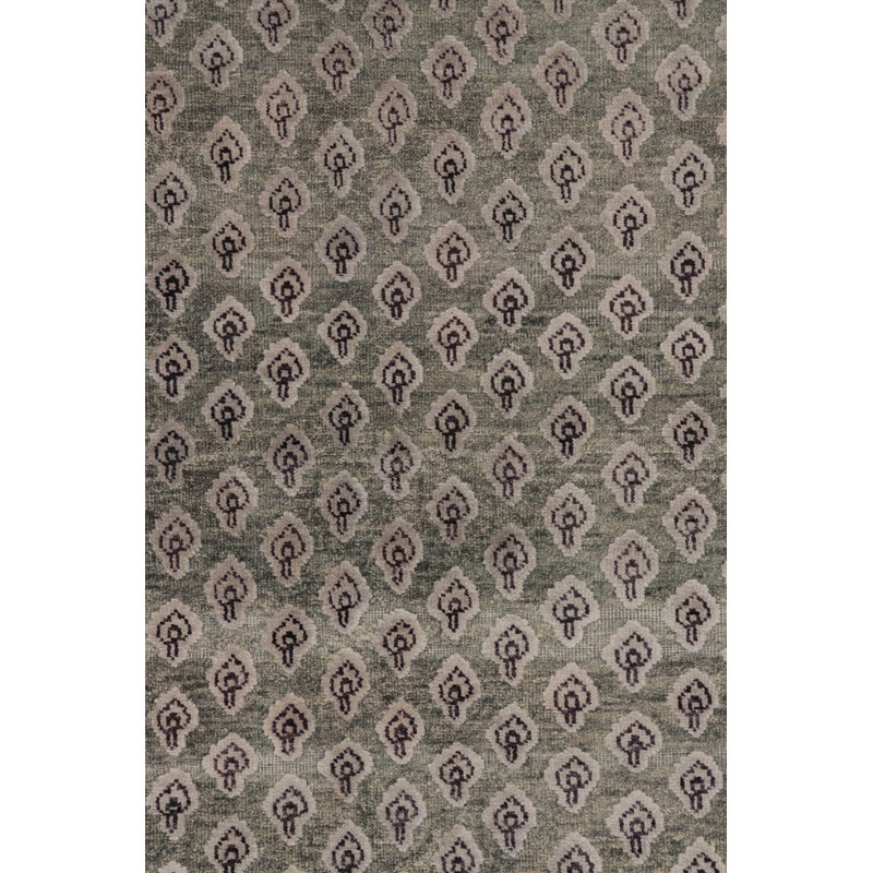 Block Print Handmade Kilim Silk and Wool Floral Area Rug