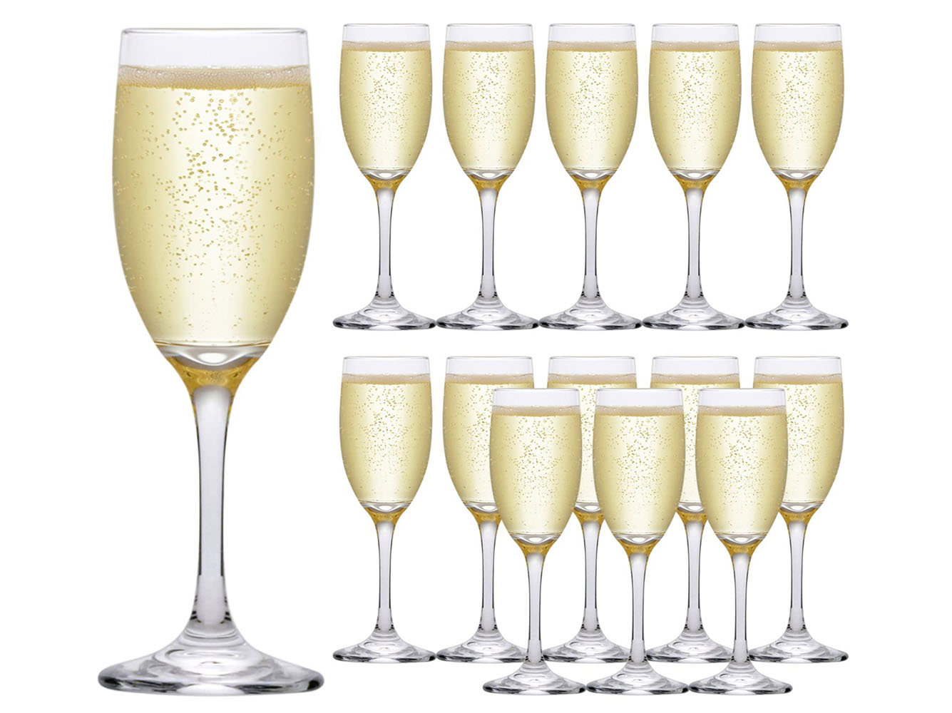 12 pc 4.7 oz. Clear Tall Champagne Flutes - Disposable Tableware