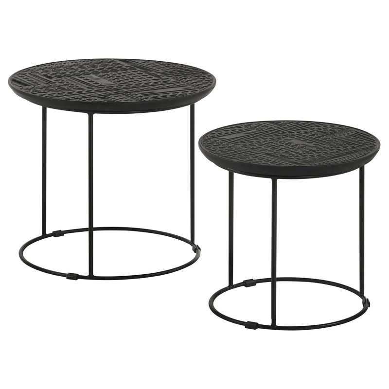 Matte Black 2-Piece Nesting Table