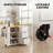 White Kitchen Island Cart with Solid Wood Top, Storage Cabinet, Wheels & Drop Leaf-1298293947-1298293946