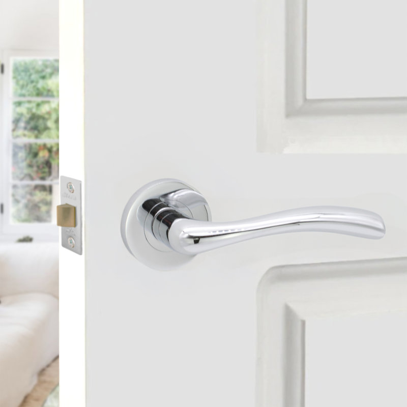 Zofie Lever Door Handle, Polished Chrome