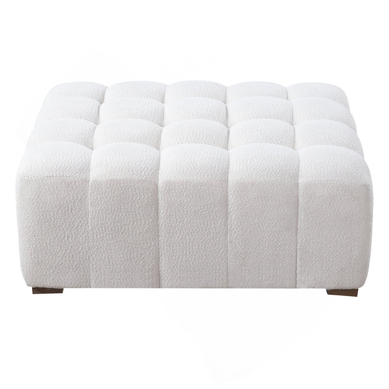 White Boucle Multipurpose Ottoman