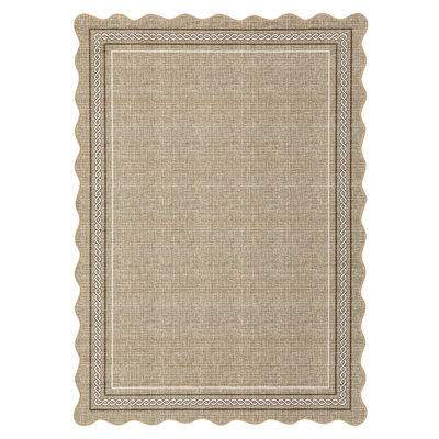 Area Rug Scalloped Washable Rug Non Slip BackingStain Resistant Rugs for Living Room Bedroom Dining Room Nursery