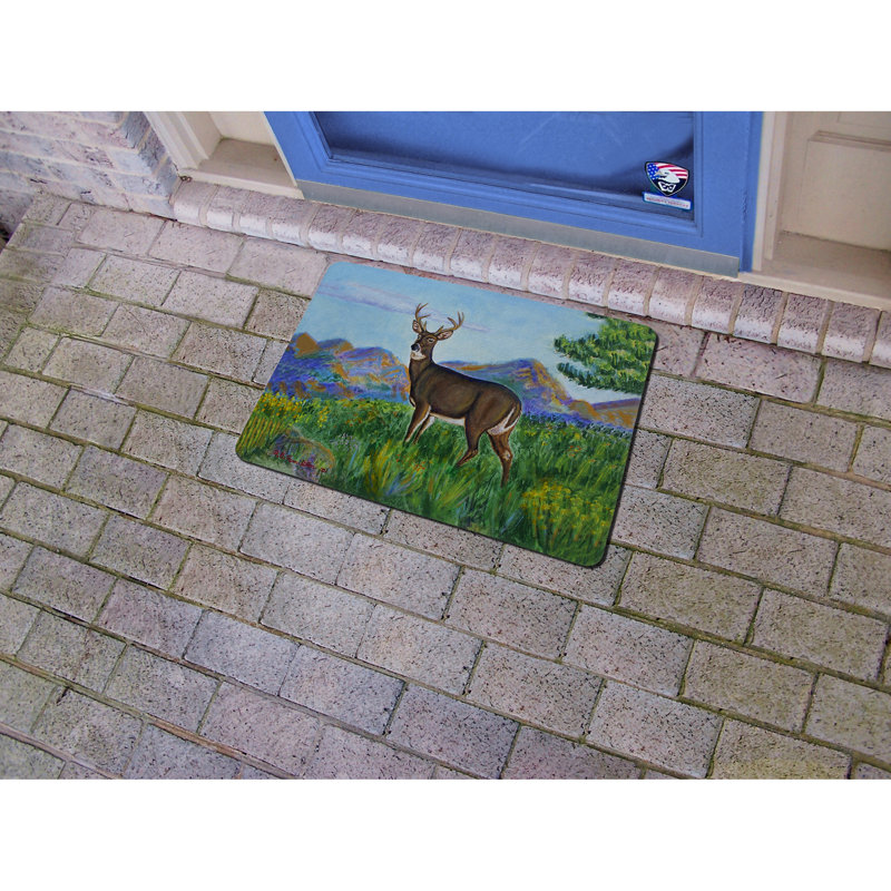 Tapis d'extérieur rectangulaire antidérapant Deer in Mountains, Rectangle 1 pi 6 po x 2 pi 2 po