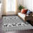 Machine Washable Indoor/Outdoor Christmas Reindeers Xhevrie Silver Rug-1879419798