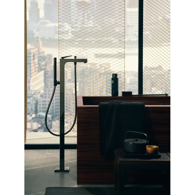 Citterio Tub Filler with Diverter, Brushed Black Chrome