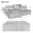Sectional Sofa Bed, Corduroy 2-Seater  With 2 Throw Pillows-1305194919