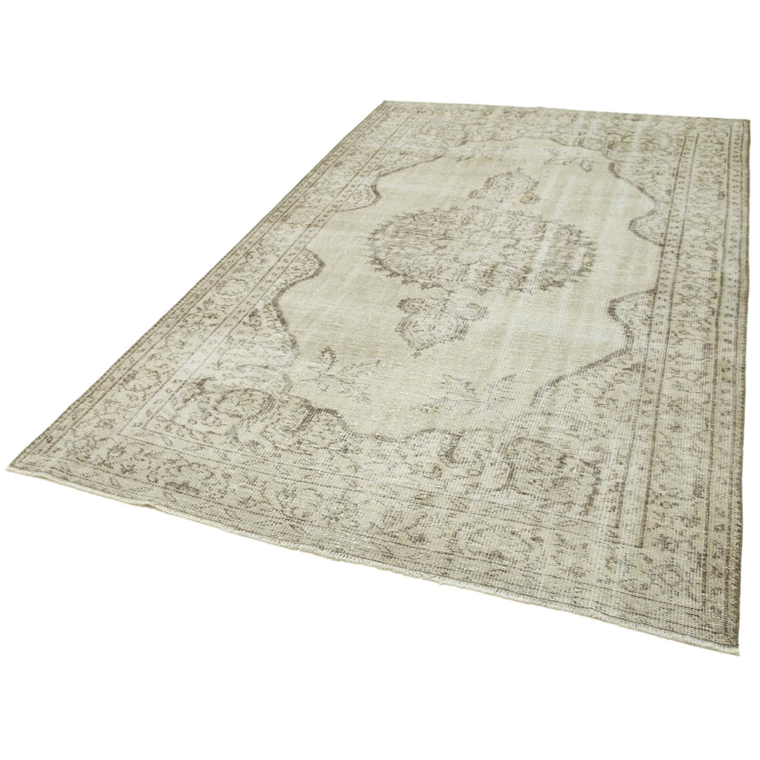 Vintage Beige Vintage Wool Handmade Area Rug