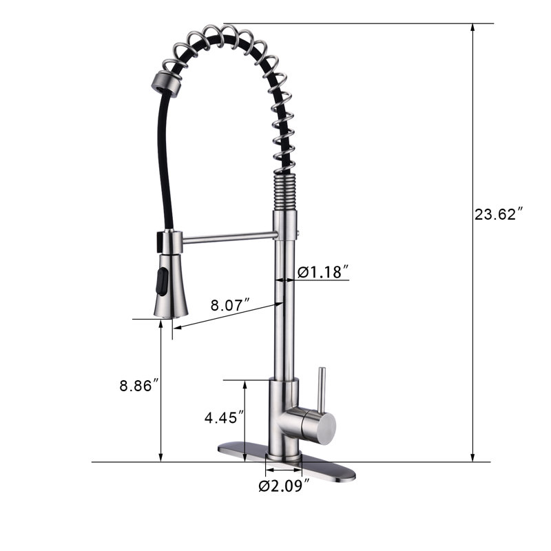 MAXWELL Hesser Pull Down Kitchen Faucet, Brushed Nickel