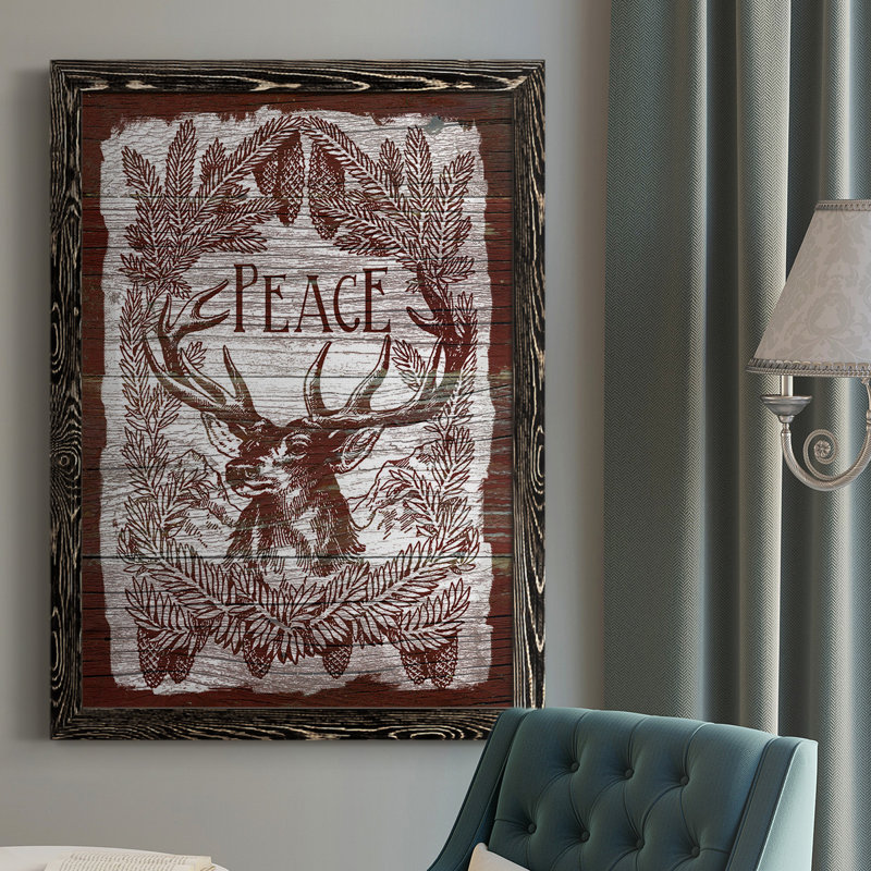 «Red Wood Peace» - Reproduction de photo sur toile simple, H 43,5 po x l 31,5 po x P 1 po, Noir