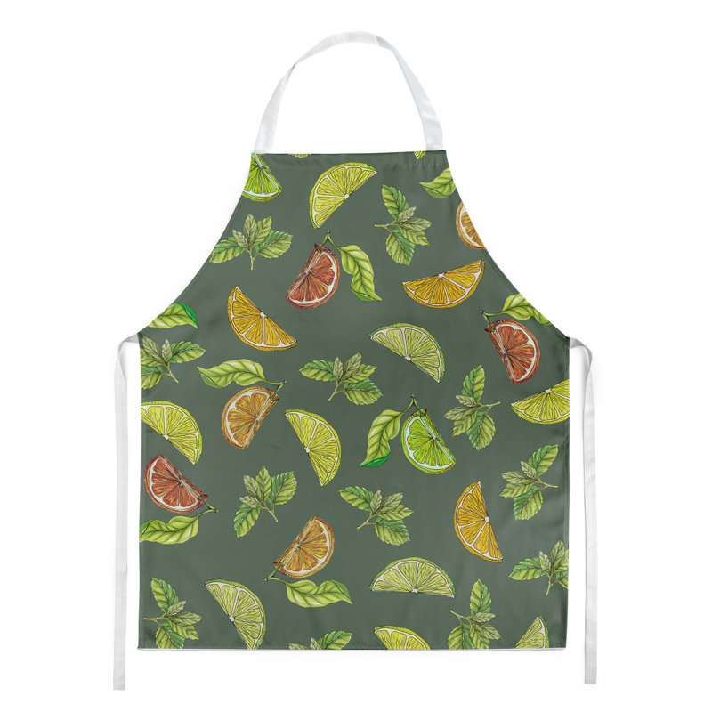 No Pattern Bib Apron, Green/Yellow