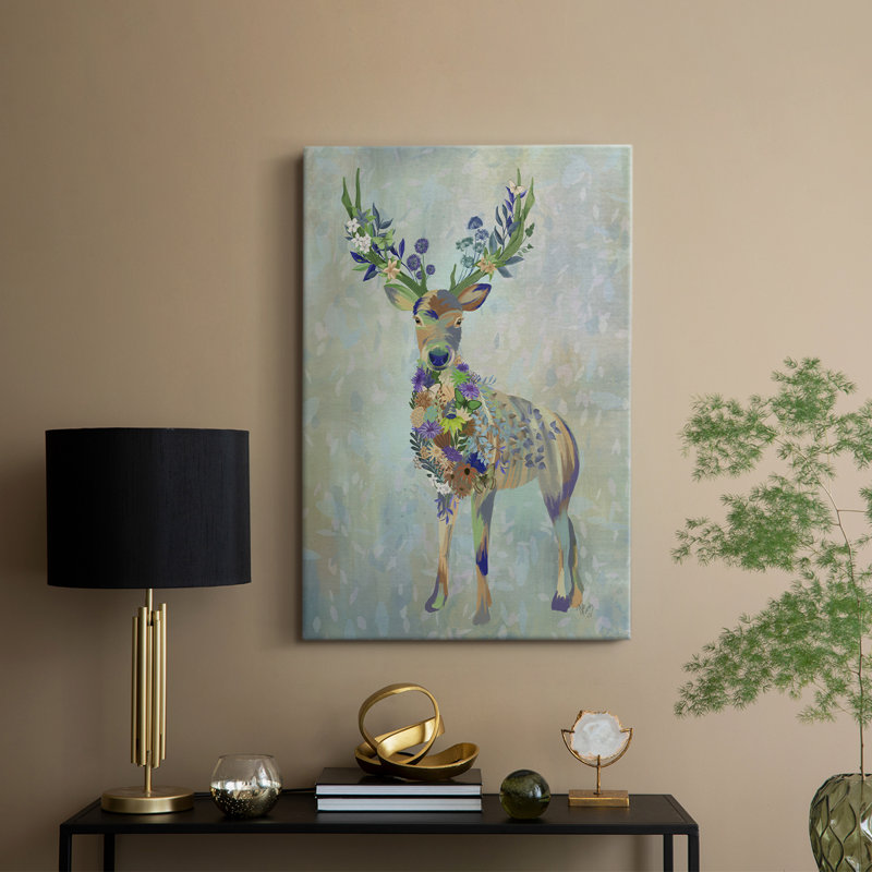 Fantastic Florals Deer, galerie Cavas, H 18 po x l 12 po