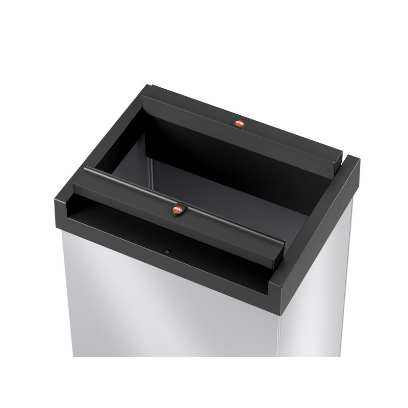 Swing Top Rubbish Bin, Black/Silver, 35 L.