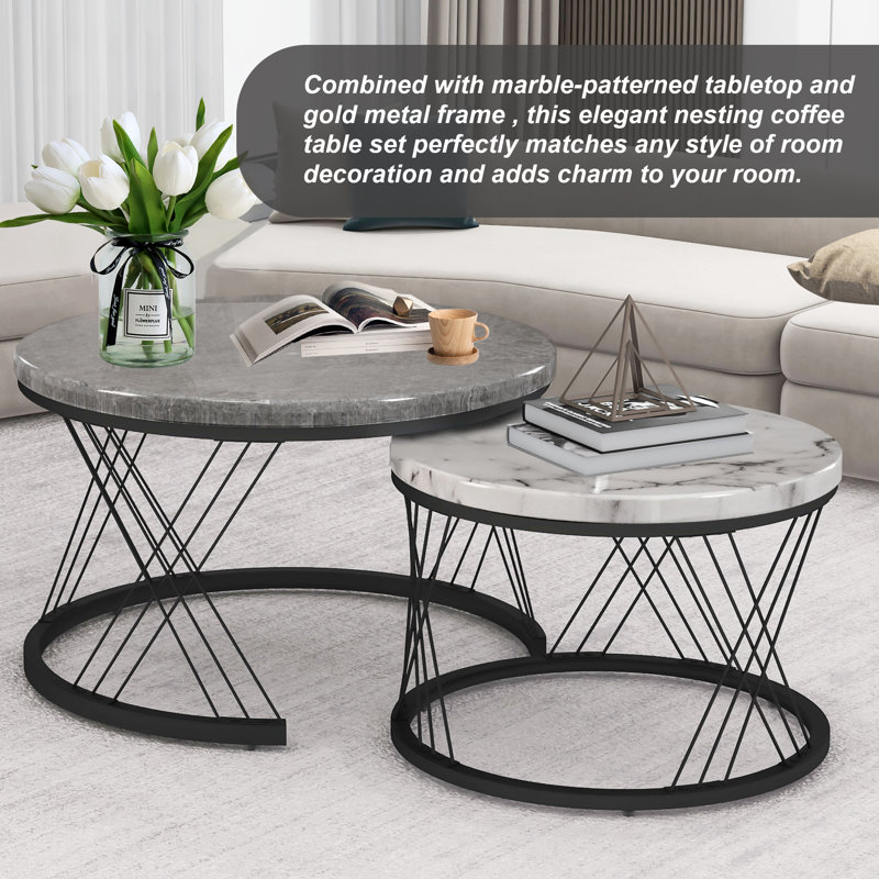 Karolinka Frame Coffee Table with Storage, Grey