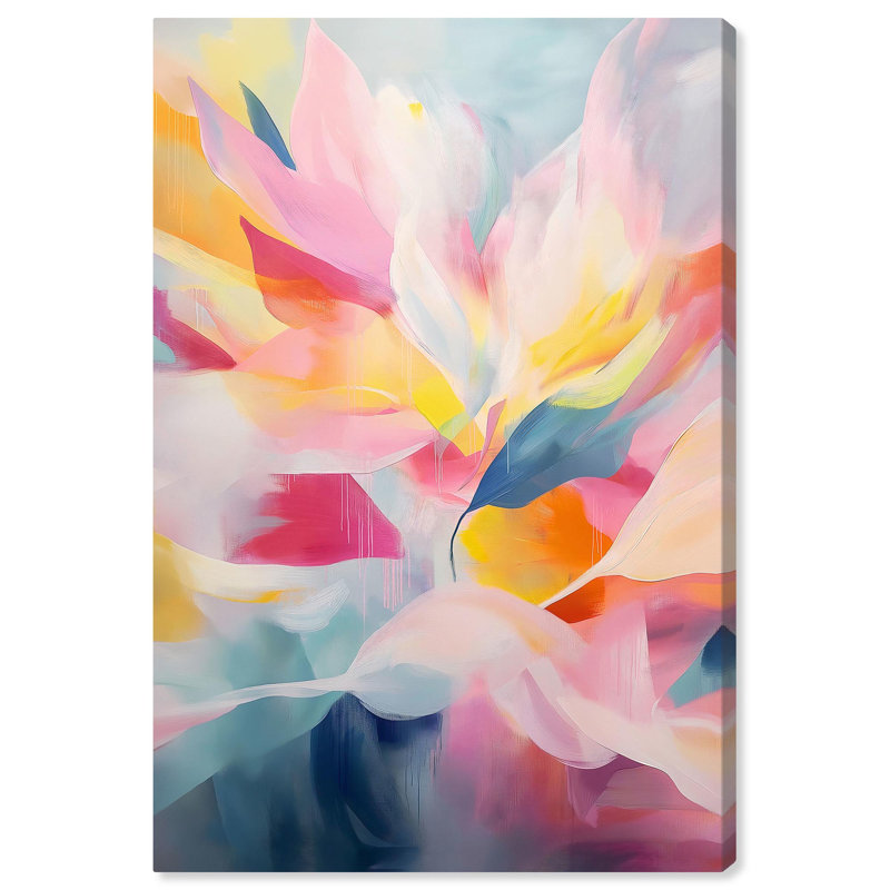 Ebullient Layers 24" x 16" Wrapped Canvas Abstract Art