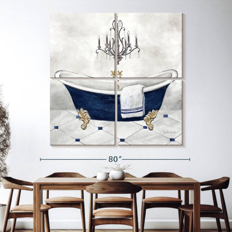Kerrick Navy Blue Bath II, 74" H x 74" W