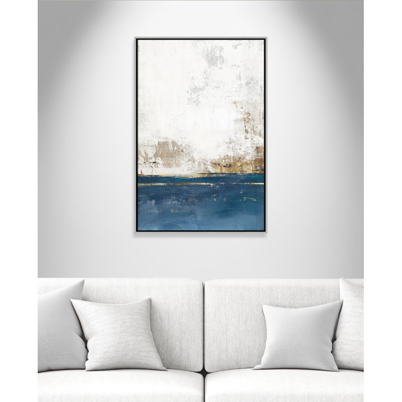 Golden Horizon I - reproduction de portrait par Casa Fine Arts, Argent, H 37,5 po x l 25,5 po