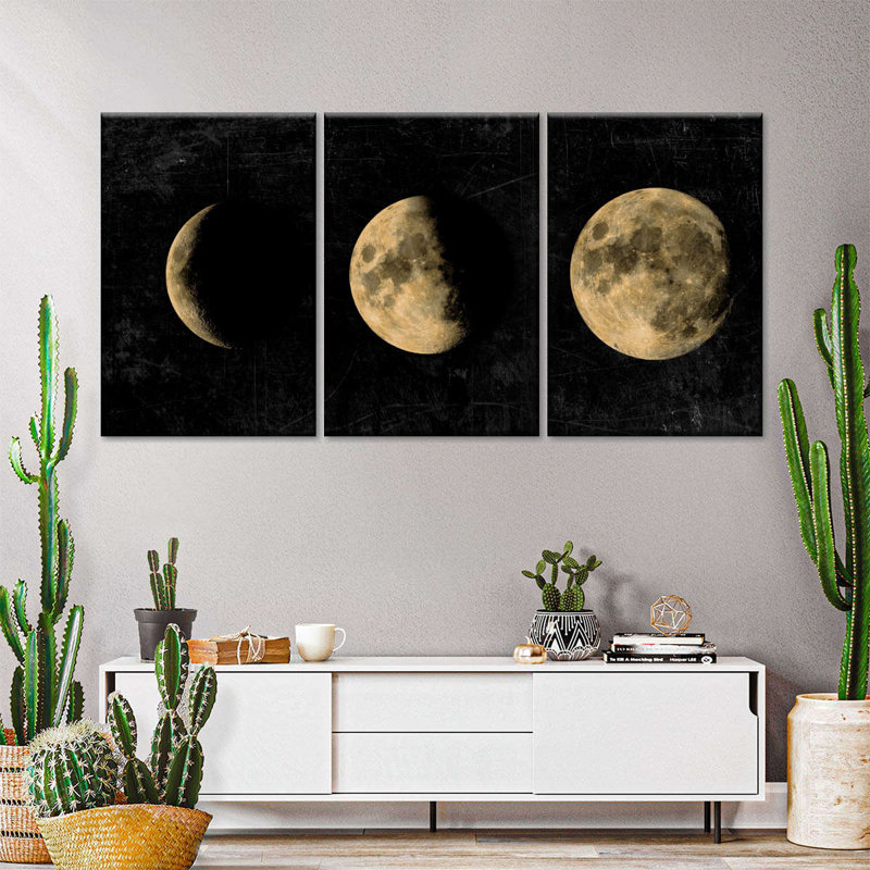 Large Moon Phases, reproduction d'art sur toile, H 39 po x l 80 po