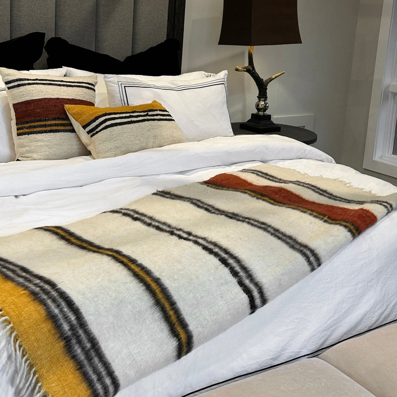 Coussin décoratif en laine tissé à la main Western, 20 po x 20 po, Carré, Solola